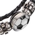 thumbnail image 3 of Pulsera de fútbol de 3 unids Pulsera de encanto de fútbol pulsera trenzada pulsera de fútbol, 3 of 5