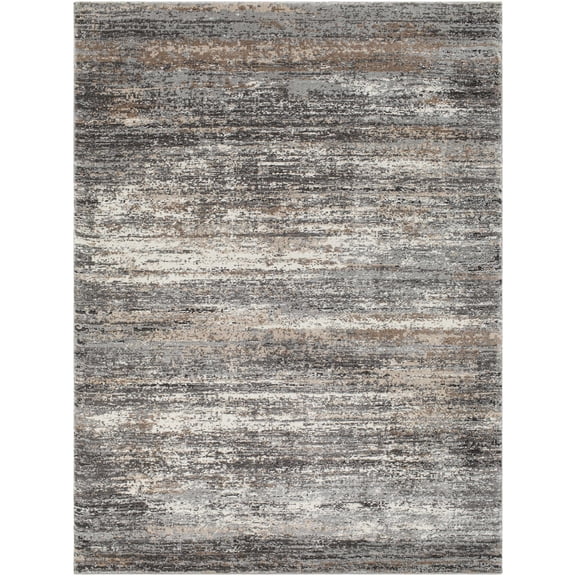 BoutiqueRugs Tigaon Contemporary Area Rug - Gray, Charcoal, Dark Red - 5'3" x 7'