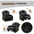 thumbnail image 2 of Power Leather Recliner Chair with LED Lights,Leather Chair,Living Room Furniture Sets with USB Port(Black Reclining Chair /1 Piece), 2 of 10