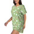 thumbnail image 3 of Womens Pajama Sets With Pocket, Cute Frog2 Lounge Sets Short Sleeve Sleepwear PJ Sets for Women, 3 of 6