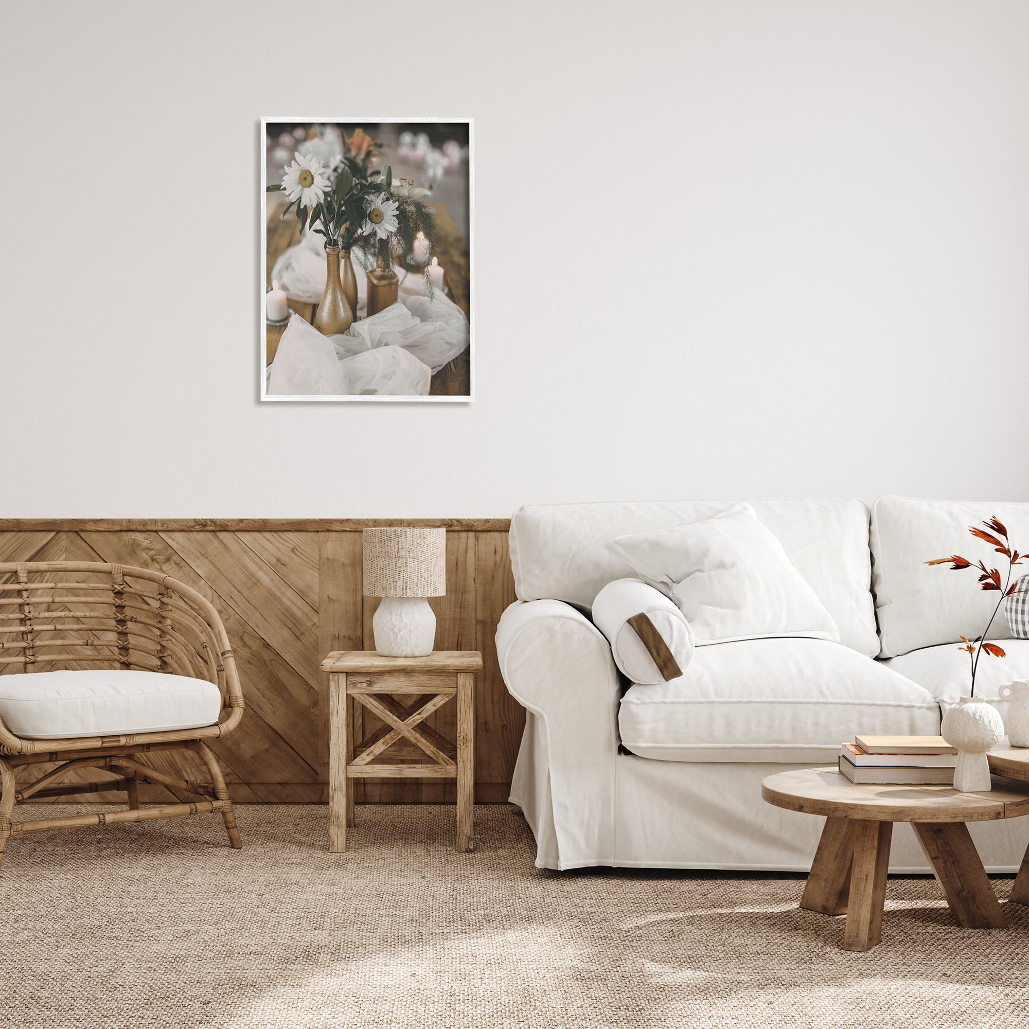 Stupell Industries Rustic Floral Still Life Botanical & Floral Photography White Framed Art Print Wall Art, 24 x 30