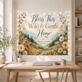 thumbnail image 2 of Wild & Gentle Text in a Serene Mountain Valley with Wildflowers, Calming Farmhouse for Nature Lovers, Botanical Wall Decor, Housewarming Gift Tapestry Wall Hanging for Bedroom and Living Room, 2 of 3