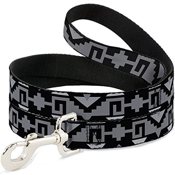Buckle-Down Pet Leash - Navajo2 Black Gray - 4 Feet Long - 1 2" Wide