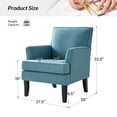 thumbnail image 5 of Tina's Home Upholstery Armchair Accent Chair Sofa Couch Wood Legs Nailhead Trim Bedroom Home Living Room Teal, 5 of 7