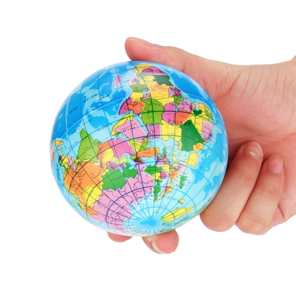 10Pcs Stress Relief Foam Ball! Vacemry Stress Relief World Map Foam Palm Ball, Squeeze Slow Rising SensoryToyfor Fidget Anxiety, Soft Rubber Bouncing Sphere for Desk Car Home Decoration, Anti-Stress