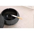 thumbnail image 3 of Handmade Ceramic Ashtray With Lid, Office Decoration Desktop Ashtray, Windproof Ashtray, Outdoor Ashtray (black), 3 of 5
