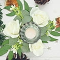 thumbnail image 6 of Clearance PEONAVET Candle Rings Rose Candle Wreath Artificial Silk Flower Ring Leaf Candle Wreath Wedding Valentine Day Party Table Candlestick Decorations, 6 of 6