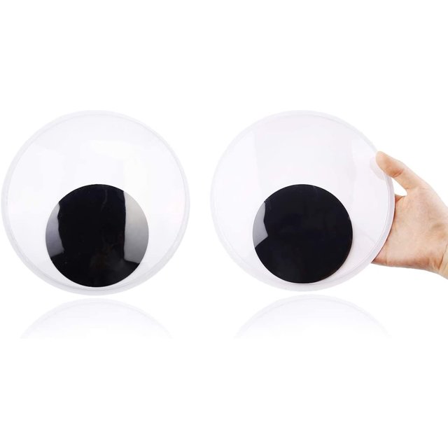 DIYASY Ojos saltones gigantes de 7,5 pulgadas, 2 piezas de ojos grandes autoadhesivos para decoraciones artesanales y adornos navideños.