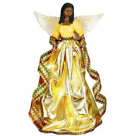 TIFFANY in GOLD African American Angel Christmas Tree Topper, United