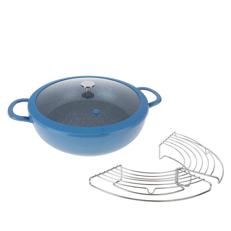 Curtis Stone 4.5Quart Cast Aluminum MultiPan w/Lid & MultiUse Rack