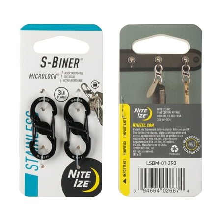 ナイトアイズ NITE IZE エスビナー S-BINER マイクロロックスチール ブラック 2個入 NI02667