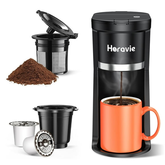 Cafetera Horavie Small Single Serve K Cup, 180-360 ml, negra