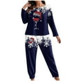 thumbnail image 2 of QUNYINEY Woman Pajama Set Plus Size Christmas Soft Long Sleeve Shirts and Pants Cute Loose Crew Neck Womens Sets 2 Piece Outfits, 2 of 5