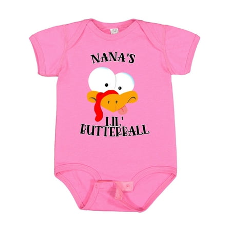 

Inktastic Thanksgiving Nana s Lil Butterball Cute Turkey Face Gift Baby Boy or Baby Girl Bodysuit