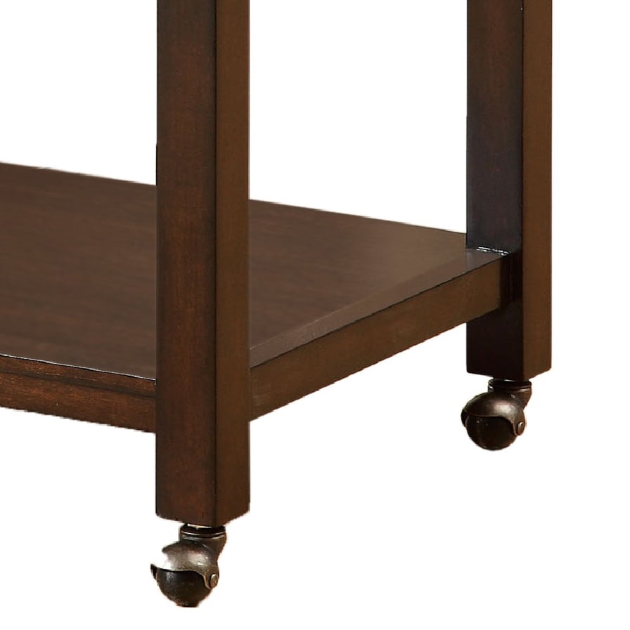 Furniture of America Heron Multi-Storage Serving Cart, Dark Walnut