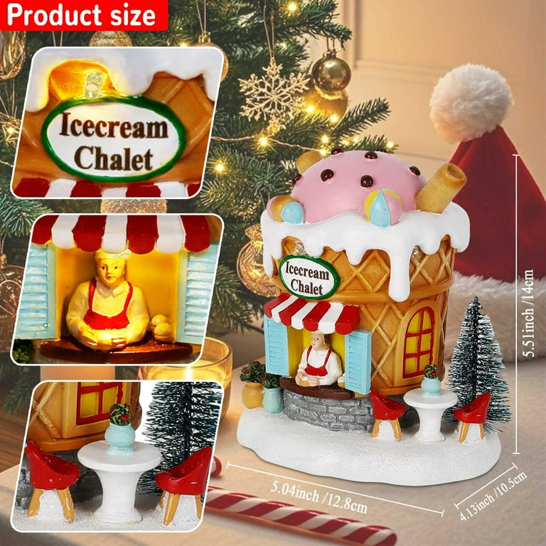 Light-Up Gingerbread Village House Christmas Decor – Ice Cream