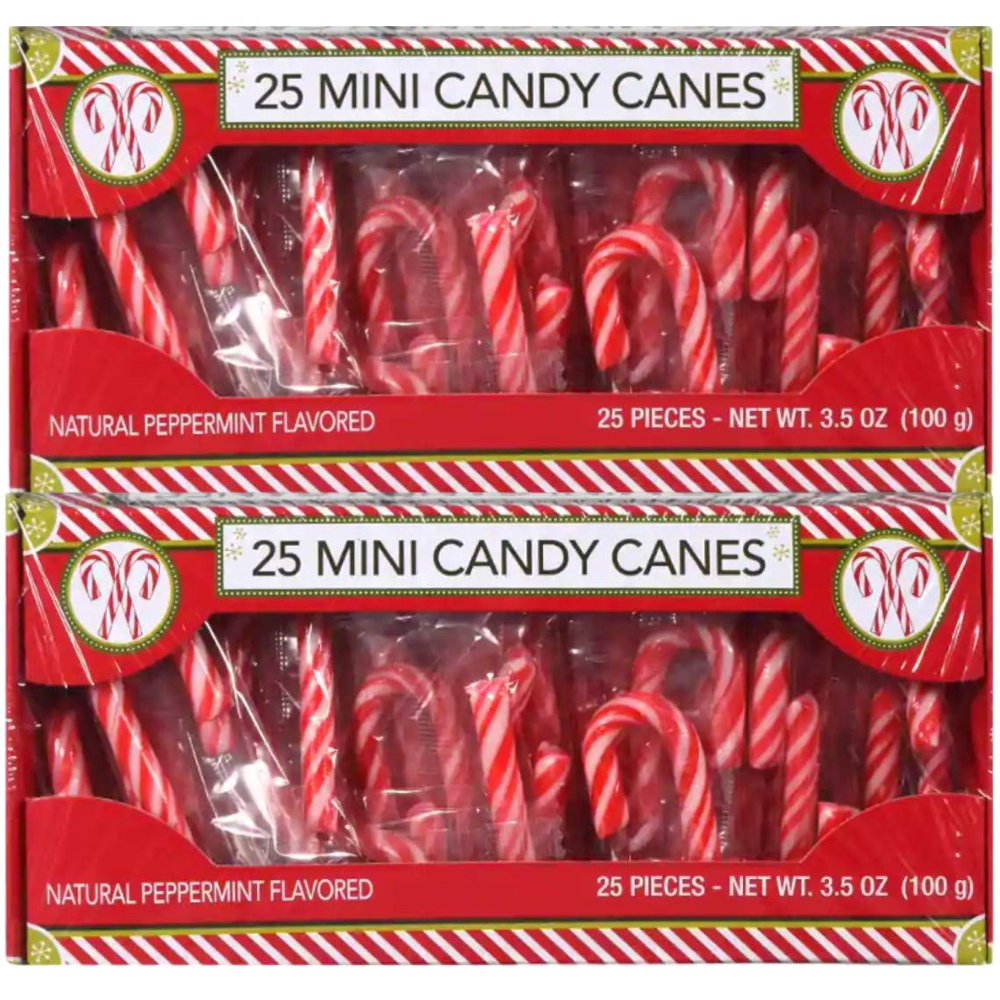 Mini Candy Canes 50 Individually Wrapped 70 Oz Total 8392