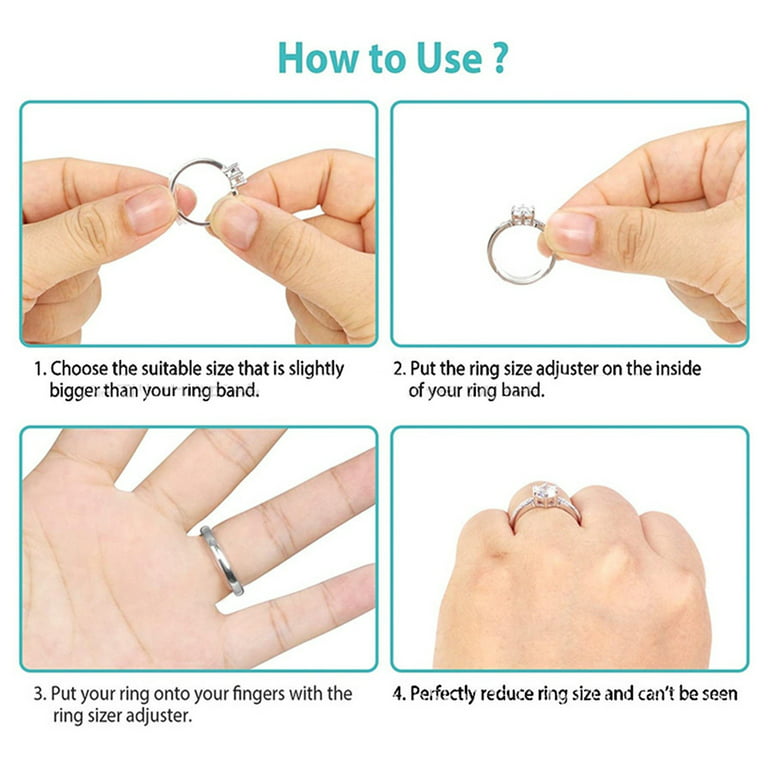 Duobla Invisible Ring Size Adjuster for Loose Rings Ring Adjuster Fit Any Rings, Assorted Sizes of Ring Sizer (8pcs), Women's, Size: 0.5, As Shown