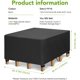 thumbnail image 2 of Funda para muebles de jardín, cubierta de lona impermeable 420D para mesa/muebles, impermeable, anti-UV, polvo, envejecimiento, desgarro, con cordón, cerradura (48*48*29 pulgadas), 2 of 5