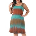 thumbnail image 2 of DARING DIVA Plus Size Tie Dye Sleeveless Sundress Casual Tank Dress 3X Blue Brown, 2 of 6
