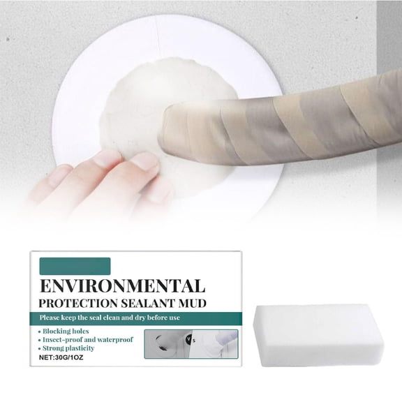 Waterproof Sealant Mastic,Pack of 1 White Seal Putty Waterproof Duct Seal Repair Sealing Clay,Quick Mending Mud for Drain Connection,Wall Hole,Air Conditioning Hole Seal Putty (White)