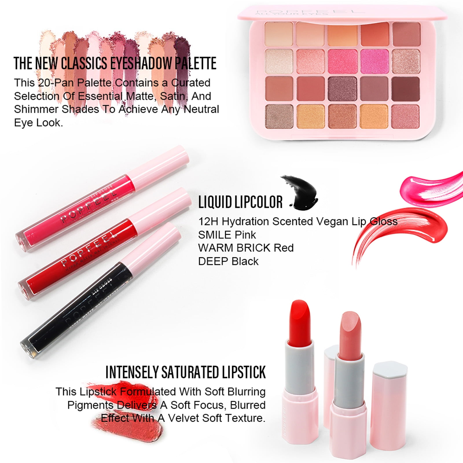FantasyDay All-in-one Makeup Set Holiday Gift Surprise | Full Makeup Kit for Women Essential Starter Bundle Include Eyeshadow Palette Lipstick Blush Concealer Face Powder Eyeliner Mascara Soft Brush