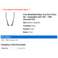 thumbnail image 2 of Front Windshield Wiper Arm Set 2 Piece Set - Compatible with 1987 - 1988 Chevy V30, 2 of 2