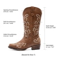 thumbnail image 2 of DREAM PAIRS Women's Mid-Calf Cowboy Boots Embroidered Western Boots with Square Toe Classic Chunky Heel Vegan Leather Boots, 2 of 9