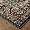 thumbnail image 3 of 4' X 6' Navy Blue Green Red Ivory And Yellow Oriental Power Loom Stain Resistant Area Rug, 3 of 4