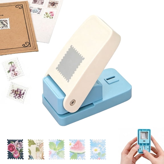 Rectangular Postage Stamp Paper Punch, Lever Action Craft Hole Puncher for Scrapbooking, Card Making, DIY Scrapbook Albums & Paper Crafting Projects