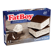 FatBoy Ice Cream Sandwich - Cookies n' Cream, 12 ct