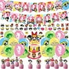Powerpuff Girls Party Decorations,Birthday Party Supplies For Powerpuff Girls Party Supplies Includes Banner-Cake Topper-12 Cupcake Toppers - 20 Balloons -40 Stickers(A)