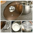 thumbnail image 6 of Clearance! Stainless Steel Dutch Oven,Professional Premium Oven Safe Stock Pot with Ergonomic Handle & Glass Lid,Fryer Pot for Braising, 6 of 9