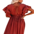 thumbnail image 3 of AMERTEER Women‘s Dress Knot Breasted Smock Backless Robe Sun Proof Clothes, 3 of 6