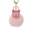 thumbnail image 1 of Qarigey piel sintética esponjosa Crystal llavero colgante bolso encanto regalo Ropa, zapatos y accesorios Miscelánea Rosa + cabeza roja rosa Qarigey AP0442-01, 1 of 4