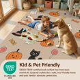 thumbnail image 4 of Design&I 3'x5' Washable Area Rug Low Profile & Durable Daily Traffic Ready Beige Halloween Cartoon Design Playful Ghosts Pumpkins Cats Motif for Home Office, Hallway, 4 of 7