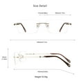 thumbnail image 3 of LifeArt Blue Light Blocking Glasses,Computer Reading Glasses,Alloy Rimless Frame,Stylish for Men&Women(Golden,+1.50 Magnification), 3 of 5