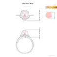 thumbnail image 5 of Angara Japanese Akoya Cultured Pearl Overlapping Halo Ring in 14K White Gold for Women | June Birthstone Jewelry for Her, 5 of 8