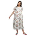 thumbnail image 4 of Moomaya Printed Nightdress For Ladies Cotton Ruffled Border Nursing Night Gown, 4 of 6