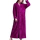 thumbnail image 1 of Bata de baño larga de felpa con cremallera para mujer, suave y esponjosa, ideal para dormir, 1 of 5