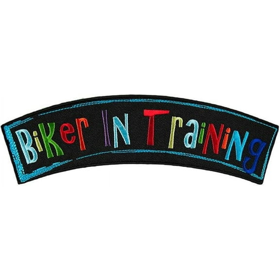 Biker In Training Embroidered Rocker Patch, Kids Rocker Patches