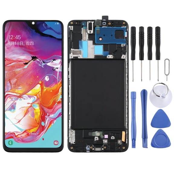 Cellphone Spare Parts  Original Super AMOLED LCD Screen for Galaxy A70 Digitizer Full Assembly with Frame