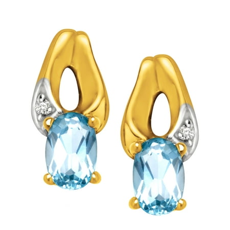 3/8 ct Aquamarine Stud Earrings in 10kt Gold