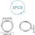 thumbnail image 3 of 3Pcs 30mm Spring Gate Rings 316 Stainless Steel Snap Clasps Round Carabiner Clips Snap Hooks Metal Spring Keyring Buckle Clasps for Bag Purse Shoulder Strap Key Chains, 3 of 6