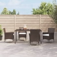 thumbnail image 1 of vidaXL 5 Piece Garden Dining Set with Cushions Brown Poly Rattan, 1 of 5