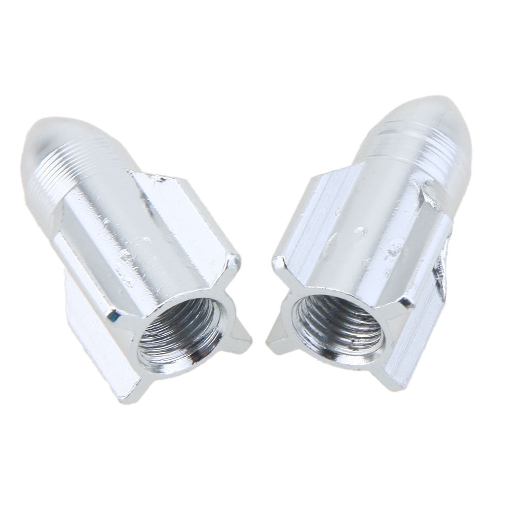 Rocket Ship Bike Valve Covers Set of 2 Silver