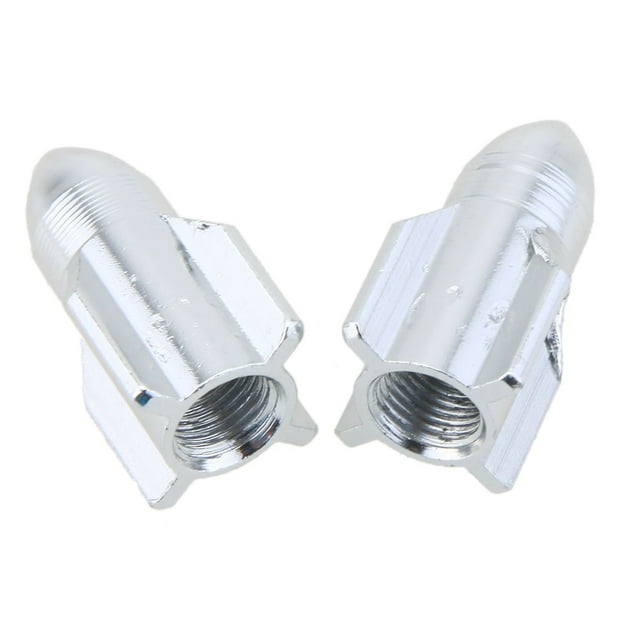 Rocket Ship Bike Valve Covers Set of 2 Silver