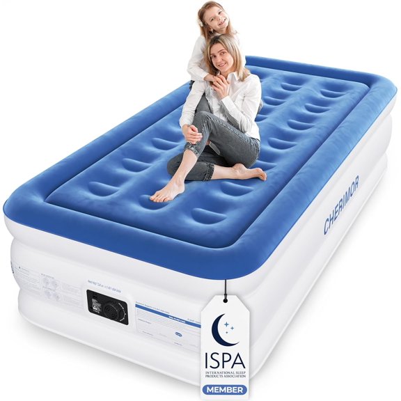 Colchón inflable CHERIMOR Twin XL 203 cm con bomba 120 V