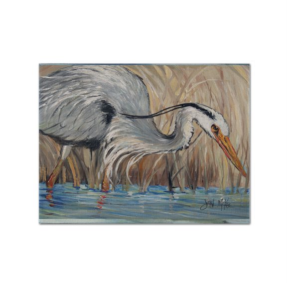 Carolines Treasures JMK1013PLMT Blue Heron In The Reeds Fabric Placemat, Multicolor