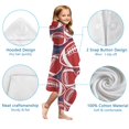 thumbnail image 7 of Red Footballs on Blue Pattern Hooded Bath Towel，60"x35" for Ages 3 To 12 Kids, Quick Dry Lightweight Soft Microfiber Hood Beach Towel Cover Up for Kids, 7 of 7